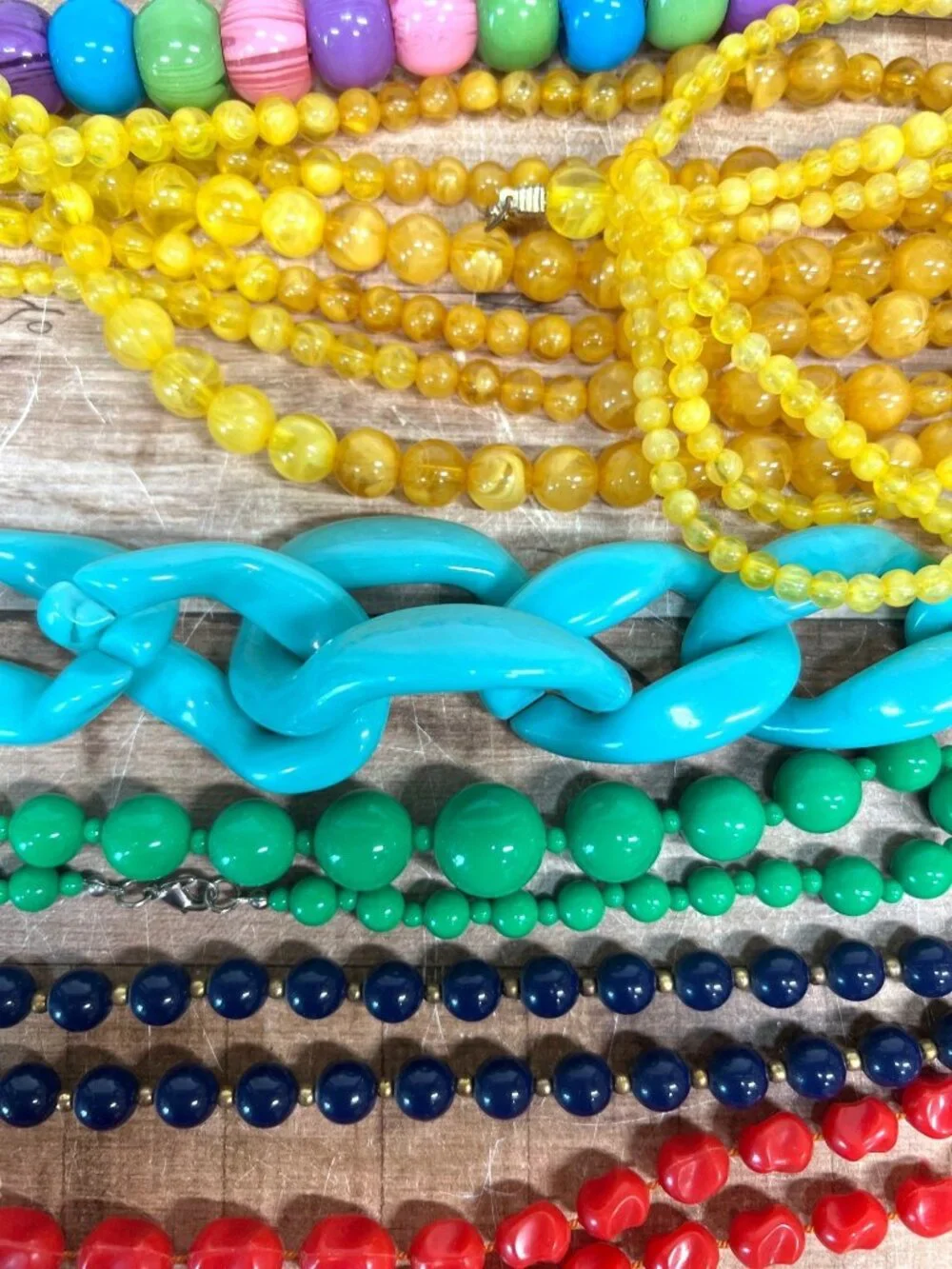 Mixed Lot Of Vintage Beaded Necklaces In Multi-Color Assortment